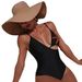 Women's Sexy One Piece Swimsuit Solid Color Five-Pointed Star European American Style New 2025 Hot Selling Bestseller_ecoleips.com