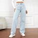 plus Size Wide Leg Jeans Loose Slimming Casual Versatile Straight Leg Pants European American Style Cross Border E Commerce New Summer_ecoleips.com