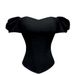Aria Basics Aria Basics European And American Street Style French Short Sleeve Fishbone Waist Cincher Chest Pad Tube Off-Shoulder Slim Fit Vest_ecoleips.com