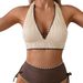 Women's Clothing Tie-Neck Lace Bikini Set – Elegant Two-Piece Swimwear With Special Fabric For Women_ecoleips.com
