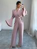 Women's Elegant Temperament Solid Color Jumpsuit Long Sleeved Flared Sleeve Wide Leg Spring Autumn American Style_ecoleips.com
