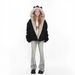 Winter Suede Fur Collar Hooded Jacket Women's Thickened Cat Ears Mountain Carving Cotton Jacket_ecoleips.com