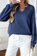 Women's Long Sleeve Sweatshirt European American Style Solid Color Patchwork Lace Trim Loose Fashion Half Open Collar New_ecoleips.com