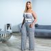 Women's Clothing ZQS10229 Hot sale sexy fancy chest wrap large size printed jumpsuit nightclub outfit_ecoleips.com