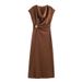 Women's Elegant Pleated Sleeveless Dress Fashionable European American Style Autumn_ecoleips.com