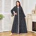Women's Robe Clothing Muslim Long Skirt New Diamond Studded Long Sleeved Dress_ecoleips.com