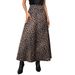 Voya Women's Retro Slim Leopard Print Large A-line Skirt With A Hanging Feeling, Fashionable And Casual Versatile Mid Length Skirt_ecoleips.com