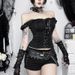 Subculture Camisole Top Lace Tie up Dark Style Waist Cinching Bandeau Top Women's Clothing XS26100 New Summer Style_ecoleips.com