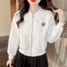 Women's Clothing New Cardigan Jacket Loose and Versatile Long Sleeve High end Baseball Jacket Short Tops for Women_ecoleips.com