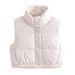 Women's clothing ins stand collar PU lint cotton vest for women autumn new fashion coat vest A764519_ecoleips.com