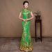 Elegant Long Tailored Qipao With Lace Embroidery – Vintage Chinese Cheongsam Dress For Banquet, Performance & Special Occasions_ecoleips.com
