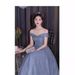 Shiny Evening Gown 2025 New Model, Off-the-shoulder, Light Luxury, Niche, Slim-fit, High-end, Elegant Host Dress For_ecoleips.com
