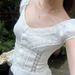 French-style Vintage V-neck Lace Hollow Puff Sleeve Shirt, BM Pure Desire Hot Girl Slim-fit Button-up Short Top_ecoleips.com