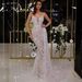 Women's Clothing Suspenders Sexy V Neck Dress Hot Silver Fashionable Sexy Evening Dress_ecoleips.com