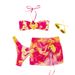 Women's Sexy Floral Print Bandeau Bikini Swimwear Set Adjustable Ties Removable Padding Beach Pool Clothing_ecoleips.com