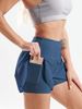 2025s 2025 Summer New Women's Casual Loose High-Waisted Ruffle Yoga Sports Shorts_ecoleips.com