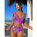 Women's Clothing Two Piece Swimsuit Women Sexy Ruffled Backless Bikini_ecoleips.com