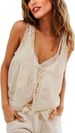 Aria Basics Aria Basics European And American Cross-Border Hot Sale 2025 Summer New Women's Hollow Out Vest V-Neck Top In Stock Immediate_ecoleips.com
