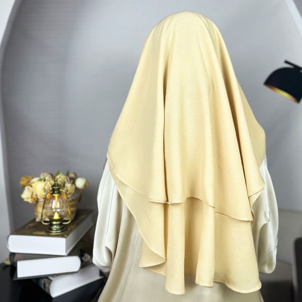 Muslim Accessories"Breathable Double-Layer Hijab Veil – Soft Chiffon Mesh With Adjustable Strap For Modest Fashion"_ecoleips.com