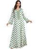 Verve Women's Fashion Embroidered Long Chiffon V-neck Muslim Dress_ecoleips.com