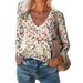 Women's Clothing Casual V Neck Long Sleeve Regular Pullover Digital Printing Women's Tops T Shirt_ecoleips.com