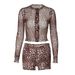 2024 Autumn Sexy Mesh Printed Cardigan Bobi Long Sleeve Top Slim Shorts Set Wholesale For Women_ecoleips.com