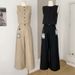 Monochrome Sleeveless Tank Top With High-Waisted Slimming Design, Paired With Wide-Leg Pants A Stylish Summer Two-Piec_ecoleips.com