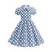 Amazon Cross Regional Export Children's Polka Dot Dress Short Sleeved Peter Pan Collar Cotton Girls Summer Skirt 8863_ecoleips.com