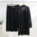 Women's Knitted Cardigan Turtleneck Vest Skirt Set Loose Fit 3-Piece Outfit For Autumn Winter_ecoleips.com