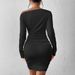 Women's Slim Bodycon Dress Long Sleeve Off-Shoulder Casual Mismatched New_ecoleips.com