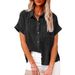 2025 European And American Spring And Summer New Hot Selling Tops Cotton And Linen Pocket Short Sleeved Shirts T Shirts For Women_ecoleips.com