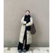 girl 2024 New Korean Style Round Neck Over-the-Knee Mid-Length Jacket For Women Winter Minimalist Loose Warm Coat Cotton_ecoleips.com
