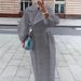 Women's Clothing Autumn And Winter Solid Color Retro Lapel Women's Woolen Coat Long Woolen Coat Women_ecoleips.com
