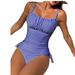 Women's Clothing Swimsuit Women's New Split Conservative Bikini Chest Wrinkled Slim Swimsuit High Waist_ecoleips.com