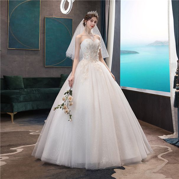 2026 New For Bride, Strapless Train Slimming Simple And Elegant Gown, Mori Style Light Wedding Dress_ecoleips.com