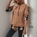 Women's Retro Plaid Hooded Sweatshirt – British Velvet Fake Two-Piece Long Sleeve Top (Coffee Brown/Dark Gray/Apricot, Sizes S-XL)_ecoleips.com