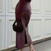 AD050 New European And American Style Slim-fit, Elegant, Fashionable, Sexy Leather Pencil With Slit, Versatile_ecoleips.com