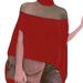 Women's Clothing Off-Shoulder Cape Style Batwing Top Loose Fit Casual Elegant Fashion T-Shirt For All Seasons_ecoleips.com
