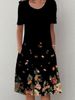 Fashion Elegant Women Dress Loose Casual Dress Women Printed Dress New Temperament_ecoleips.com