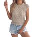 2026 Spring Summer European American Casual Solid Color Cable Knit Batwing Sleeve Waist-Cinching Knitted Top_ecoleips.com