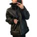 Aria Basics Women's Lamb Wool Coat, Autumn/Winter 2025 New Style, Loose Fit, Thickened, Korean Version, Sheepskin Motorcycle Jacket_ecoleips.com