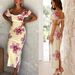 Women's Clothing Linen Print Slit Holiday Dress_ecoleips.com
