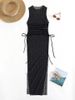 Women's Clothing New Solid Color Split Mesh Blouse Beach Skirt Bikini See Through Sexy Swimsuit Female_ecoleips.com