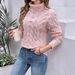 Women's High Neck Cable Knit Sweater - Soft Chunky Wool Pullover With Solid Color & Ribbed Detailing For Fall/Winter Layering_ecoleips.com