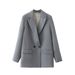 Women's Spring Autumn Fashion Two Button Suit Jacket For Business Commuting Temperament Blazer_ecoleips.com