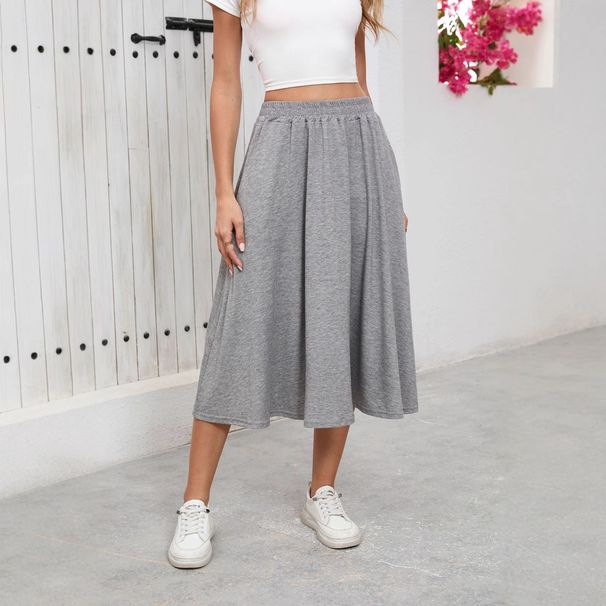 2025 Solid Color Casual Commuter Loose Splicing U-Neck Tank Top Drop Dress_ecoleips.com