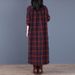 Women's Korean Style Patchwork Plaid Shirt Dress Loose Fitting Collar Long Sleeved Mid Length Cotton Linen Spring New_ecoleips.com