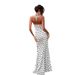 Women's Elegant French Polka Dot Halter Backless Cowl Neck 3D Floral Bodycon Midi Dress – Summer Party Gown_ecoleips.com