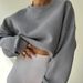 Women's Clothing All Match Solid Color Sweatshirt Commuting Printed Autumn Tops Casual Fashion Loose Sweatshirt_ecoleips.com