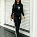 Cross Border Autumn/Winter Women's Fashion Casual Vacation Hooded Printed Long Sleeved Trousers Two Piece Set 2043 Print_ecoleips.com